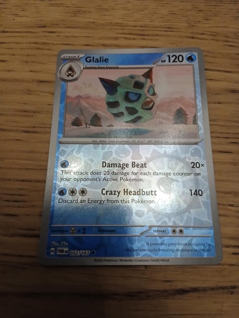Pokémon Kaart Glalie 052/167 HP 120, Ophalen of Verzenden, Gebruikt, Losse kaart