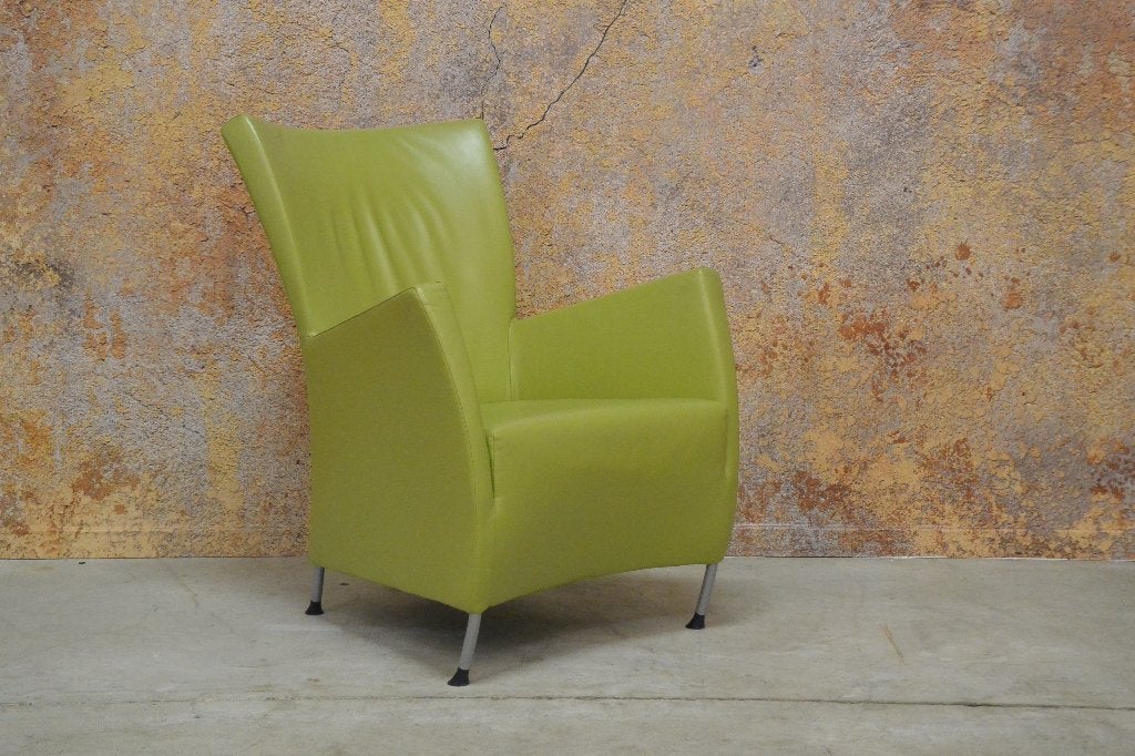 ZGANieuw limegroene leren Montis Windy design fauteuil!, Leolux gelderland harvink rolf benz jori design on stock montis, Gebruikt