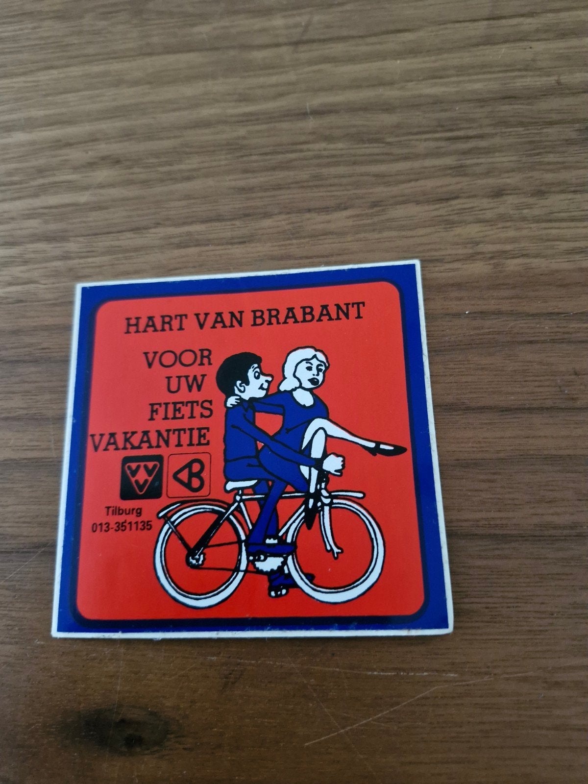 10842  sticker 'Hart van Brabant' voor uw fietsvakantie, Ophalen of Verzenden, Gebruikt, Overige typen
