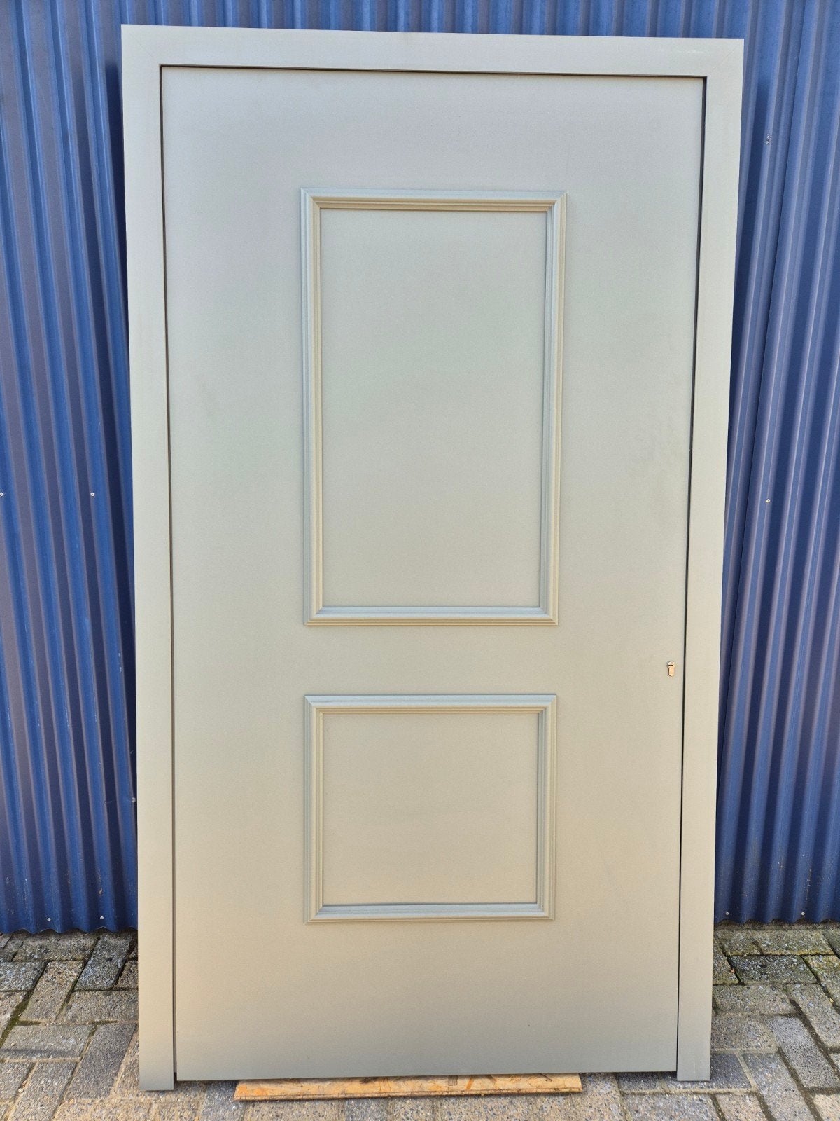 Mooie steengrijze aluminium voordeur zgan!, Ophalen, Metaal, 120 cm of meer, 215 cm of meer
