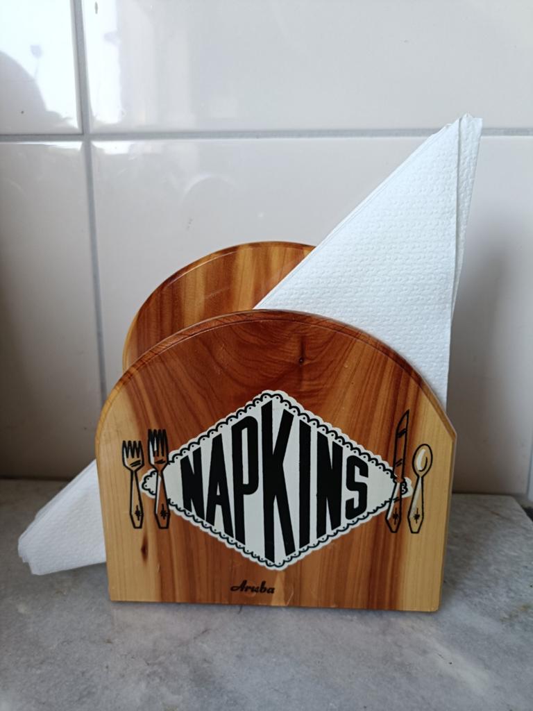 Houten servettenhouder 'Napkins' Aruba, Huis en Inrichting, Ophalen