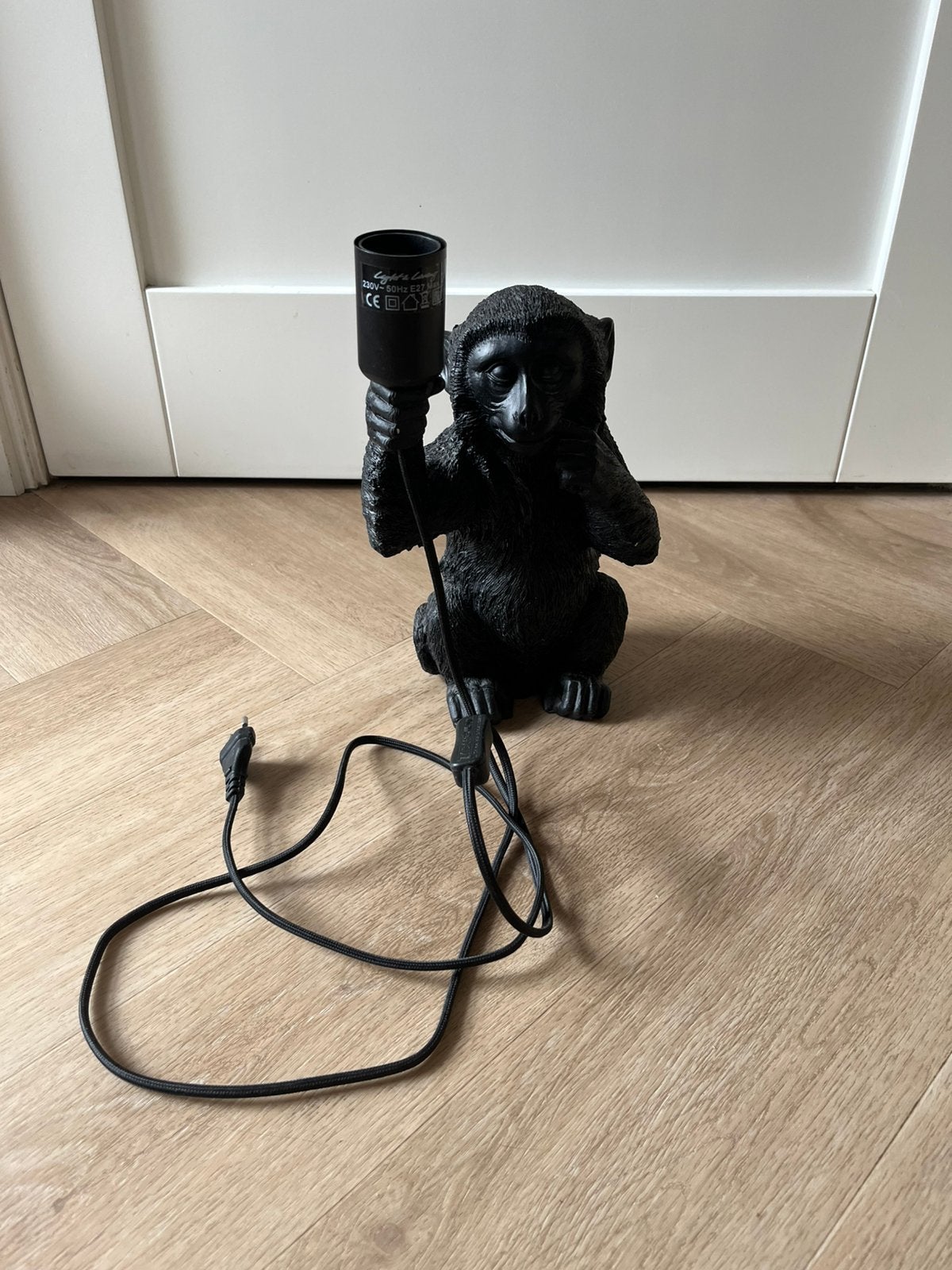 Zwart apenlampje te koop, Ophalen, E27 (groot), Zo goed als nieuw, Zwart