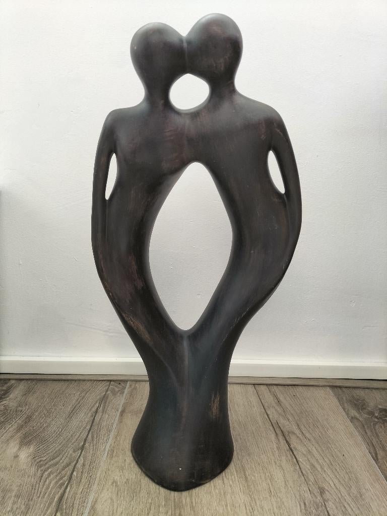 Abstract Sculptuur 'Verbondenheid' - Modern Zwart Beeld, Antiek en Kunst, Kunst | Beelden en Houtsnijwerken, Ophalen of Verzenden