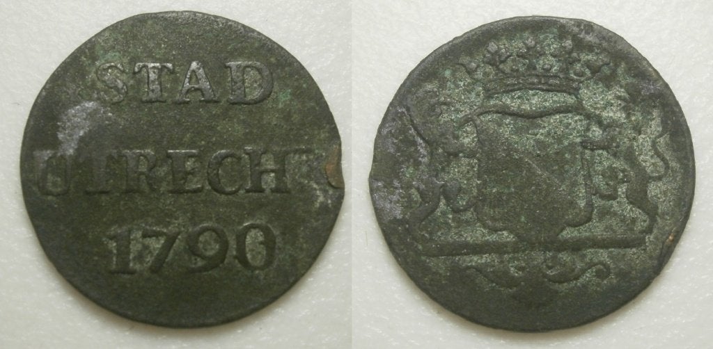 6] Utrecht Stad Duit 1790, Postzegels en Munten, Ophalen of Verzenden, Vóór koninkrijk, 1 cent, Losse munt