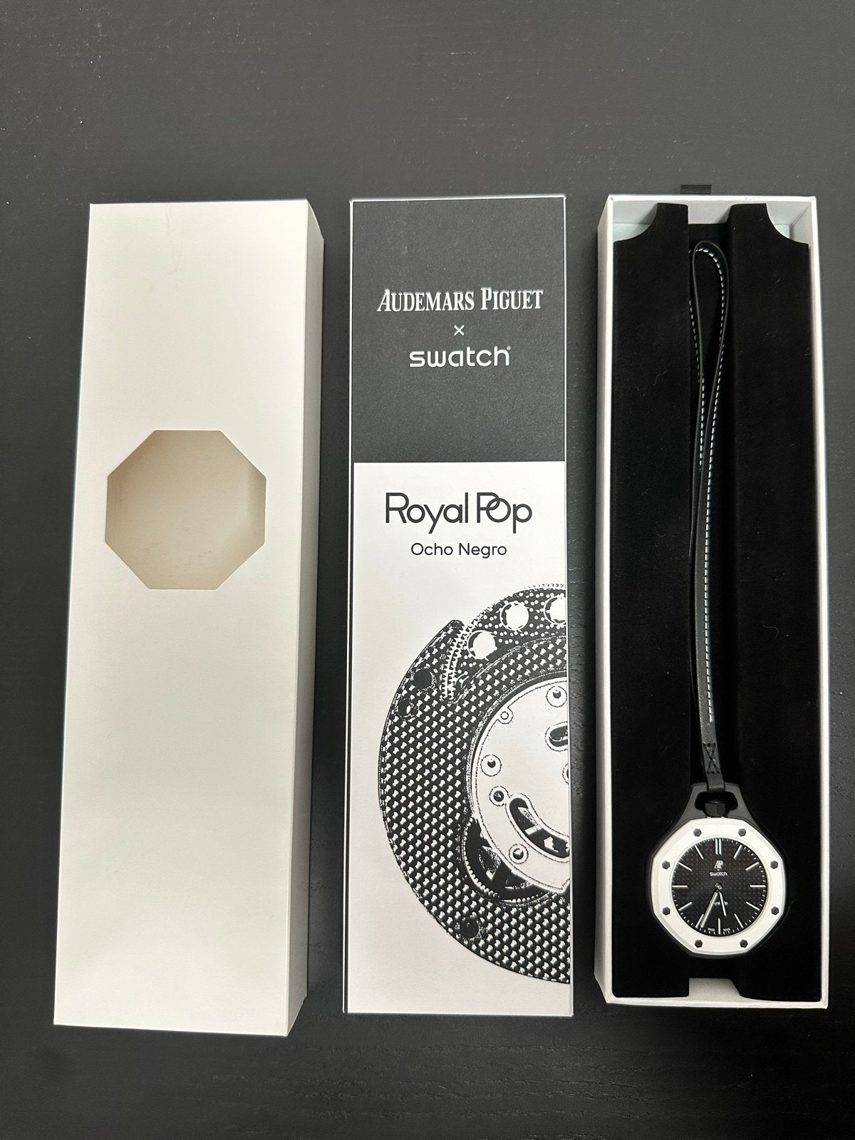 Audemars Piguet x Swatch Royal Pop Ocho Negro Zakhorloge, Overige merken, Nieuw, Ophalen of Verzenden, Kunststof