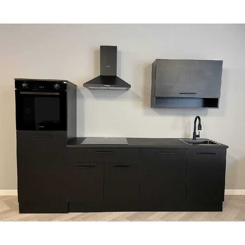 nieuwe keuken mat zwart compleet met apparatuur 260CM breed, Huis en Inrichting, Keuken | Complete keukens, Zwart, Nieuw, Enkelwandige keuken