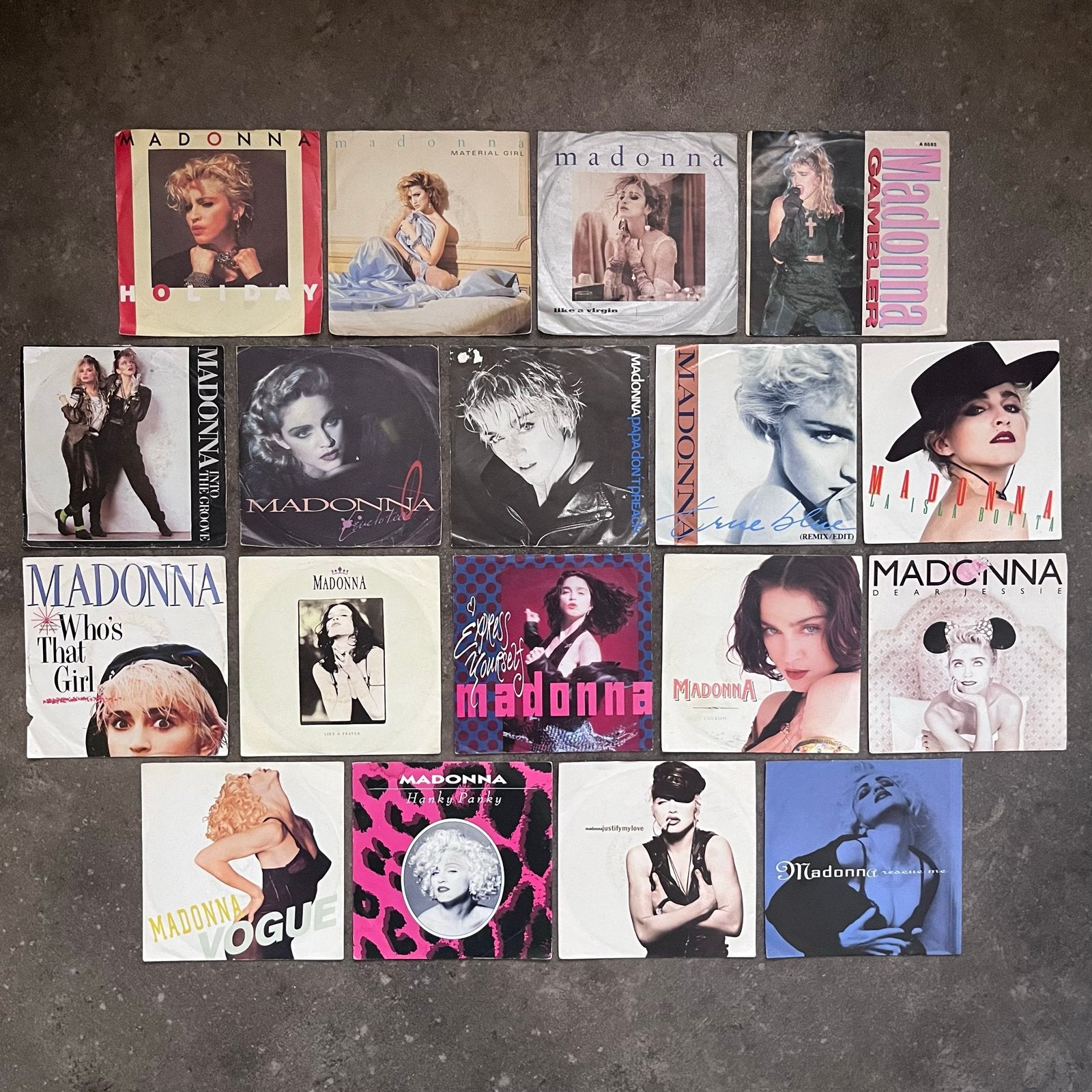 Madonna vinyl singles (18 stuks) – Jaren '80 / '90, Gebruikt, Pop, Originele persing, 7 inch