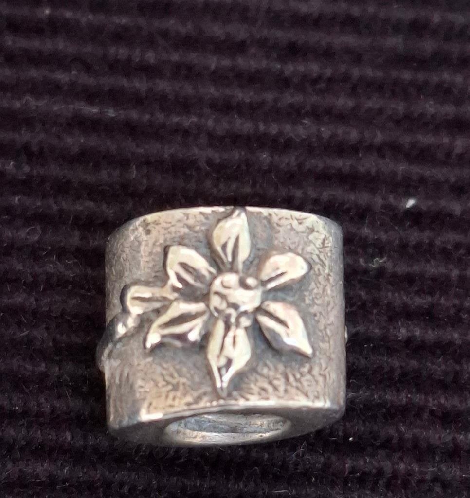 Edelweiss bedel, zilver 925 ALE, Gebruikt, Pandora, Ophalen of Verzenden, 1 bedel