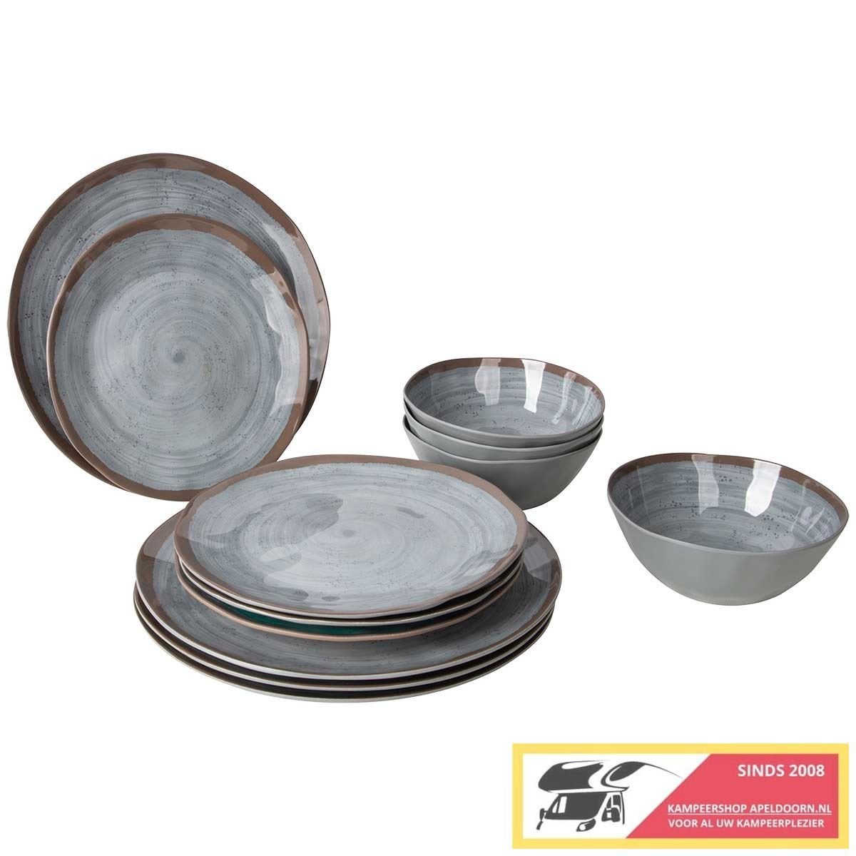 Bo-Camp servies halo Grijs, Caravans en Kamperen, Caravan accessoires, Nieuw, Ophalen of Verzenden