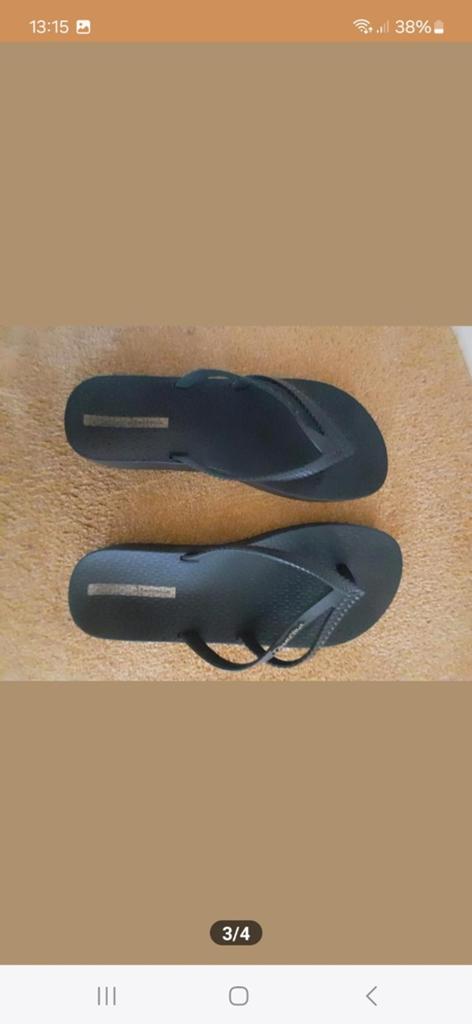 Nieuwe zwarte Ipanema slippers - Maat 39/40, Slippers, Zwart, Nieuw, Ophalen of Verzenden