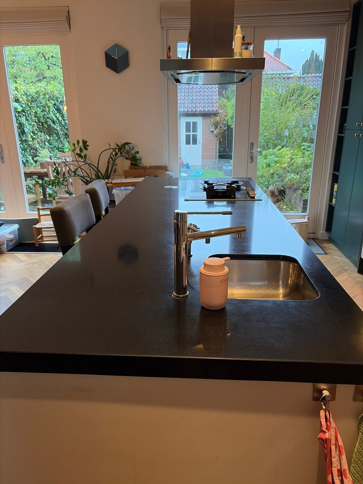 Zwart composiet werkbladen met uitsparingen, Ophalen, Zwart, Steen/keramiek, Overige typen