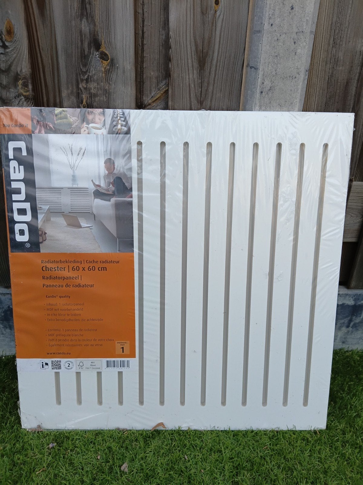 CanDo Radiatorbekleding Chester 60x60 cm, Ophalen, 30 tot 80 cm, Radiator, Zo goed als nieuw