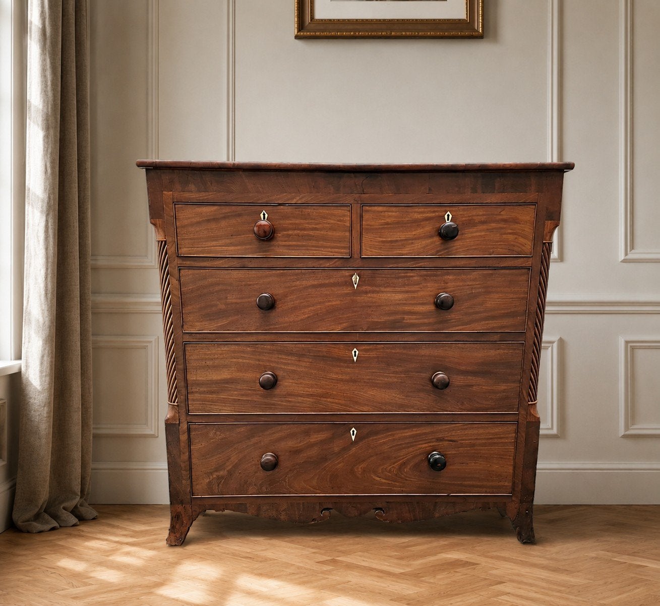 Grote, antieke Engelse ladenkast / chiffoniere / kast, Antiek en Kunst, Antiek | Meubels | Kasten, Ophalen