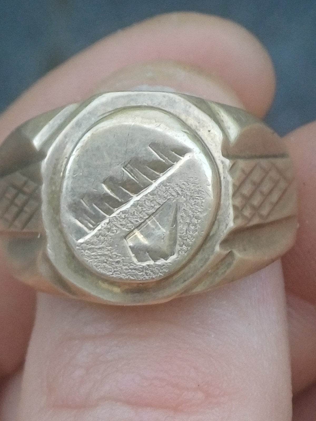 Gouden zegelring met uniek motief, 18 tot 19, Gebruikt, Heer, Ophalen of Verzenden