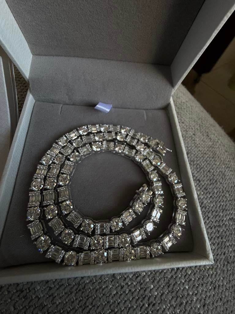 Luxe 18 inch Moissanite Tennis Ketting 925  |  Certificaat |, Sieraden, Tassen en Uiterlijk, Kettingen, Nieuw, Ophalen of Verzenden