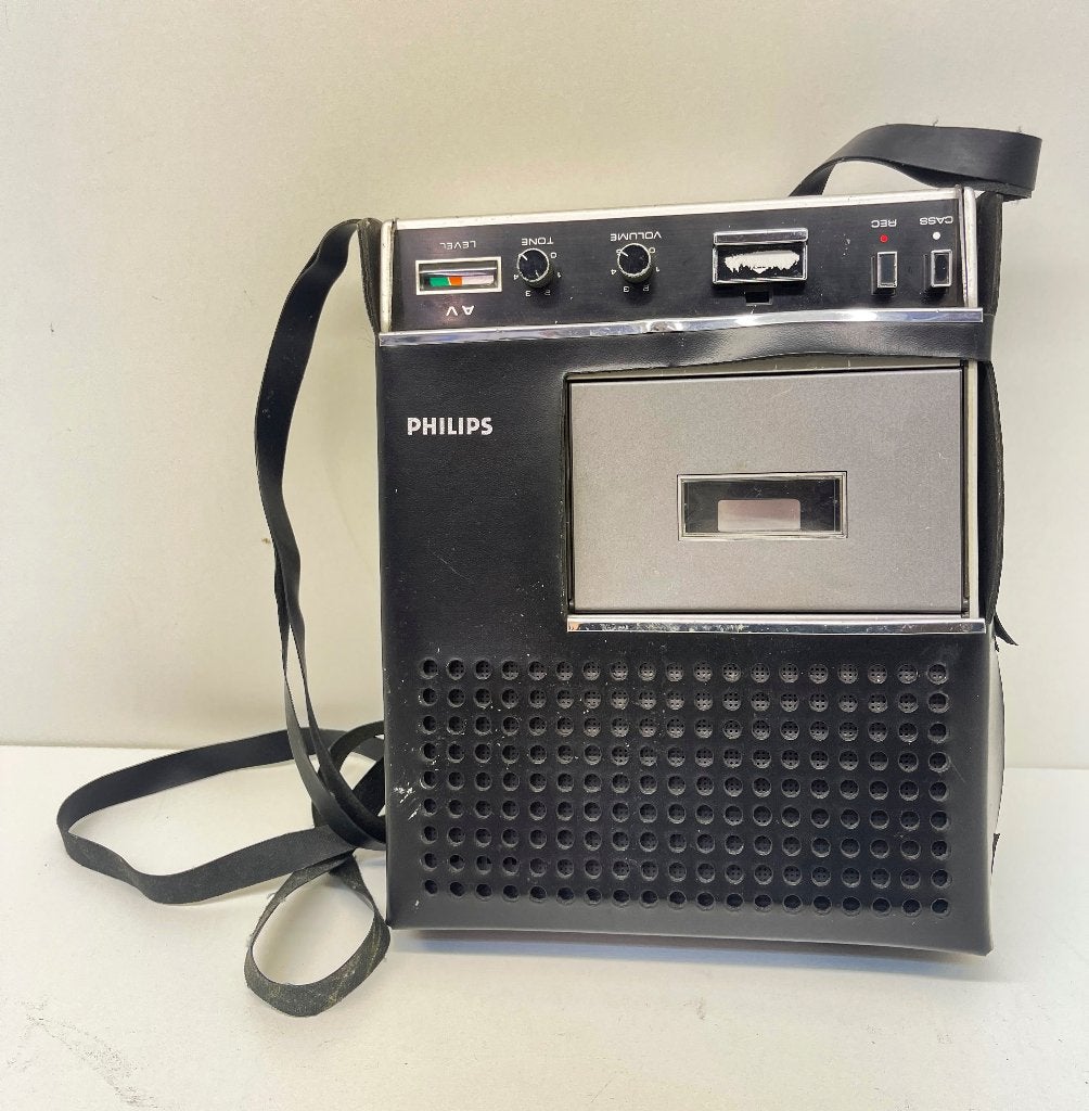 Philips N 2209/00 vintage draagbare cassette-recorder, Philips, N, N, Enkel