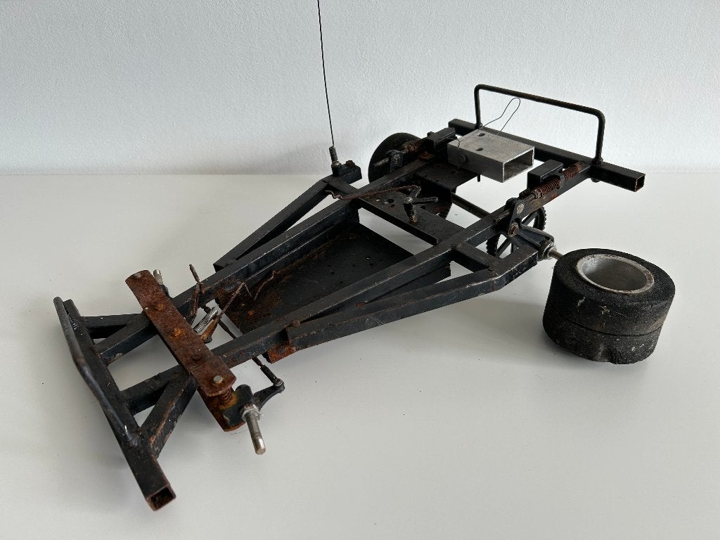 Vintage stockcar chassis 1/8 nitro rc auto, Verzenden, Gebruikt, Nitro, Auto onroad