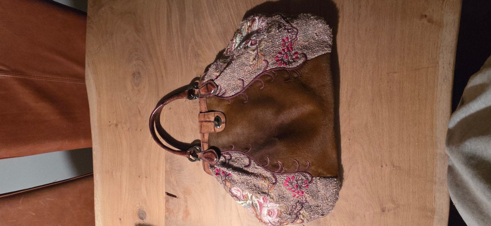 Unieke Vintage Maddalena Marconi Italiaanse Leren Handtas –, Ophalen of Verzenden, Zo goed als nieuw, Bruin, Handtas