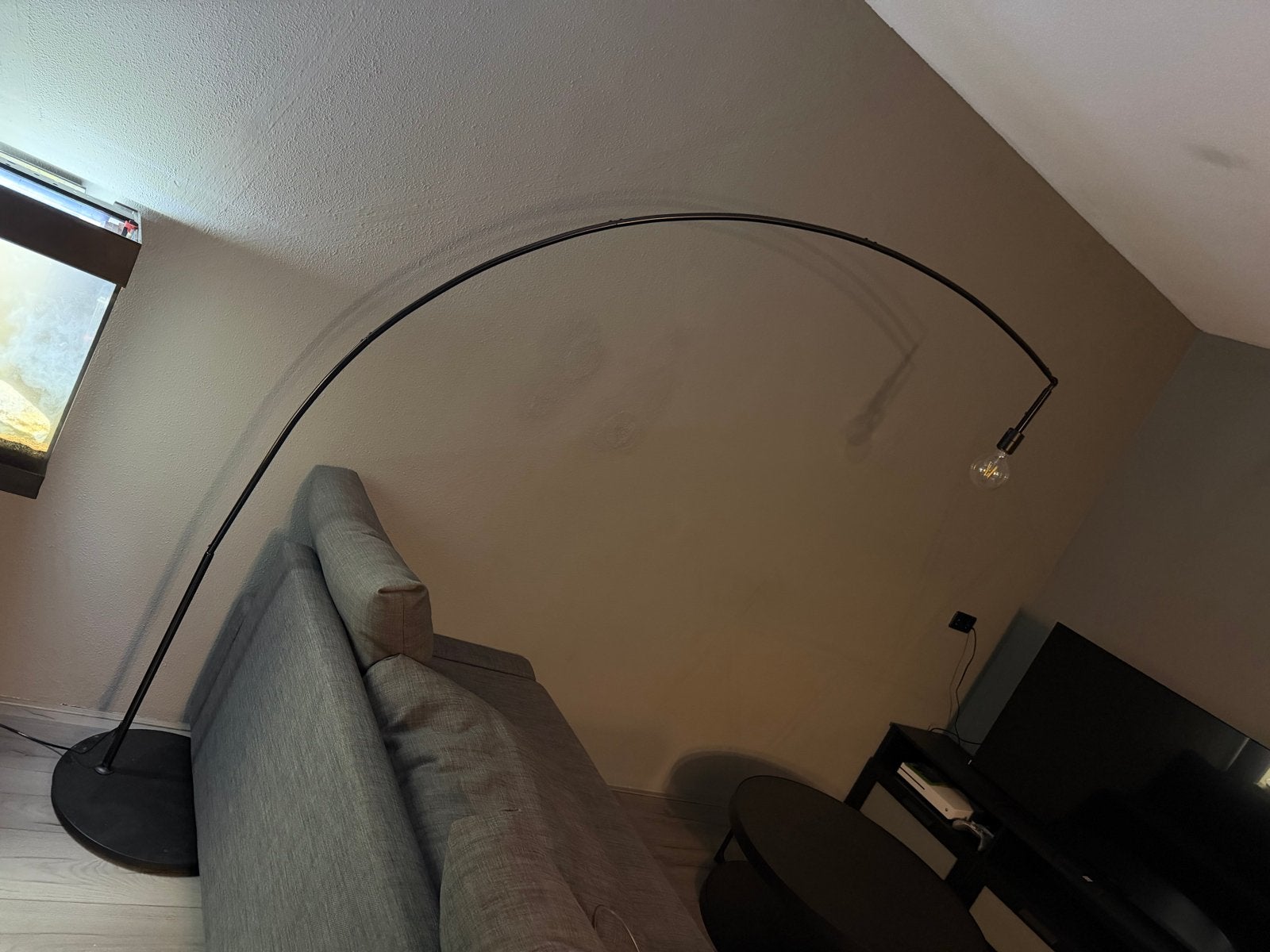 Moderne booglamp - Zwart metaal, Ophalen, Gebruikt, Metaal, 150 tot 200 cm