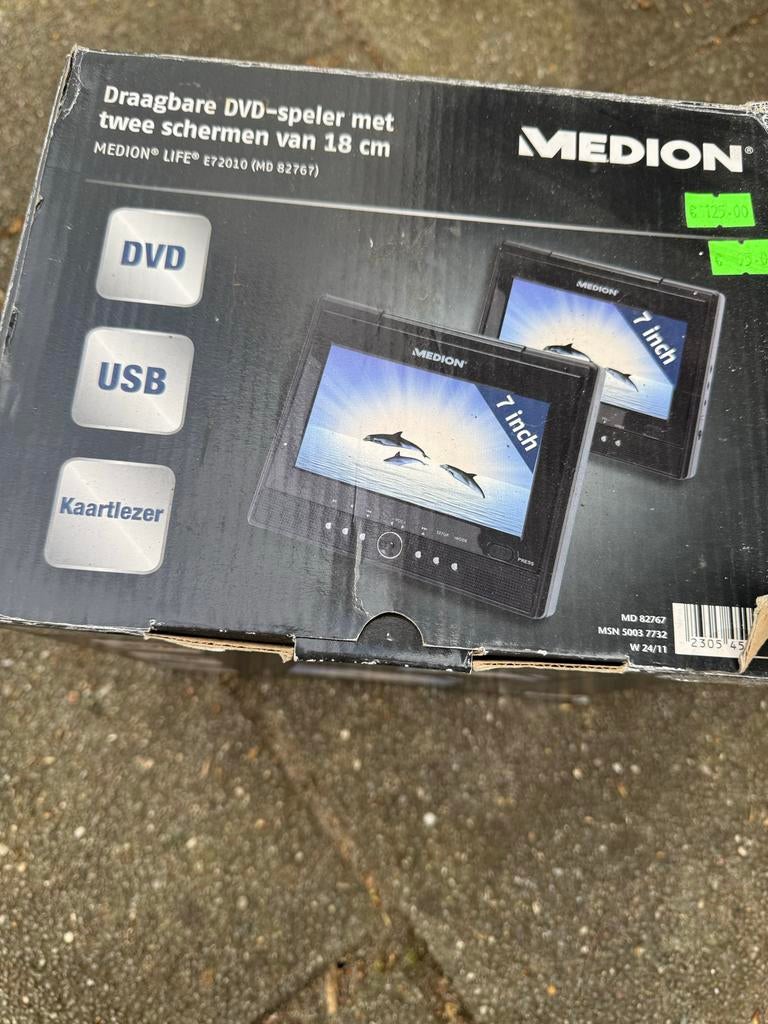 Medion draagbare DVD-speler met twee schermen, Ophalen of Verzenden, Gebruikt