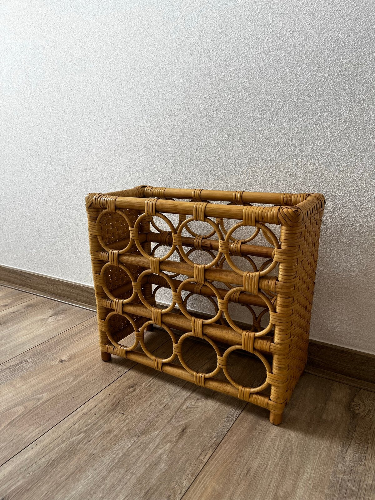 Rotan Wijnrek - Vintage Flessenhouder, Huis en Inrichting, Woonaccessoires | Wijnrekken, Ophalen, Overige materialen, Gebruikt