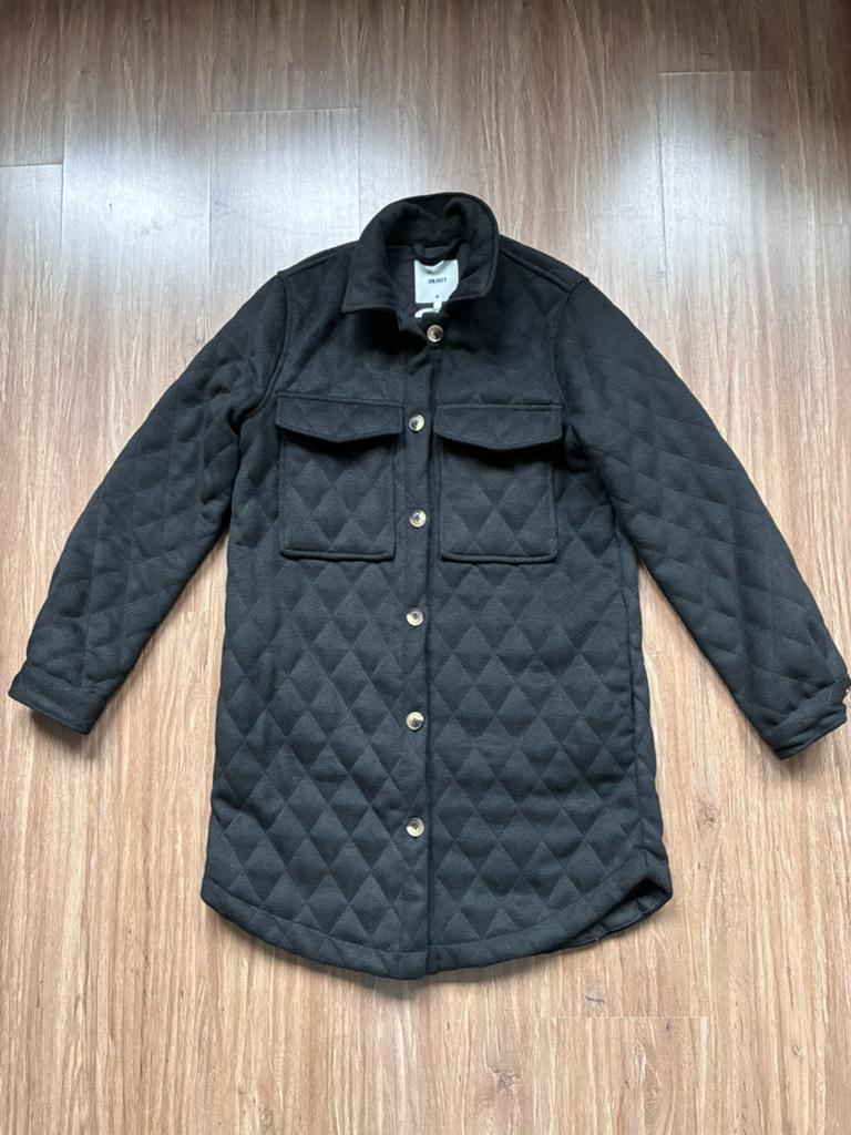 Object jas maat S (zwart tussenjas lang 36 long quilt jacket, Ophalen of Verzenden, Zo goed als nieuw, Maat 36 (S), Zwart