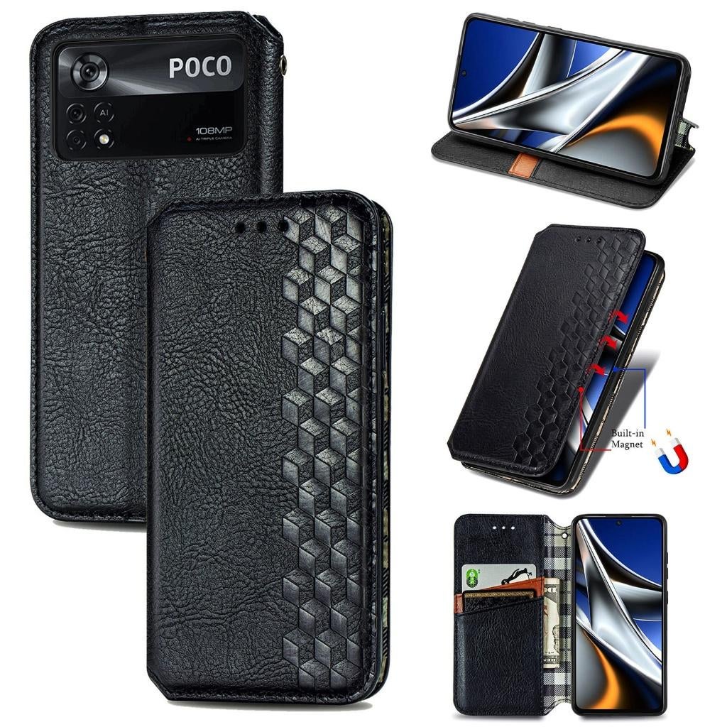 Luxe PU Lederen Wallet Case Set  voor Poco X4 Pro 5G _ Zwart, Verzenden, Nieuw, Hoesje of Tasje