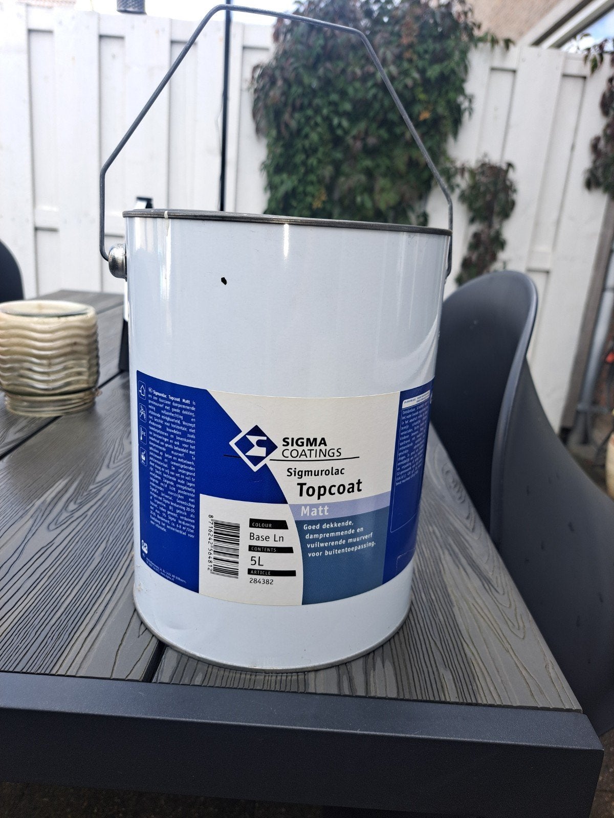 5 liter Sigma Coatings Sigmurolac Topcoat Matt, Ophalen, Zo goed als nieuw