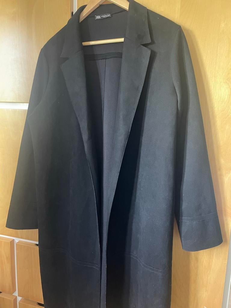 Zara Zwarte Nep Suède Jas XL met Steekzakken, Ophalen of Verzenden, Zo goed als nieuw, Maat 46/48 (XL) of groter, Zwart