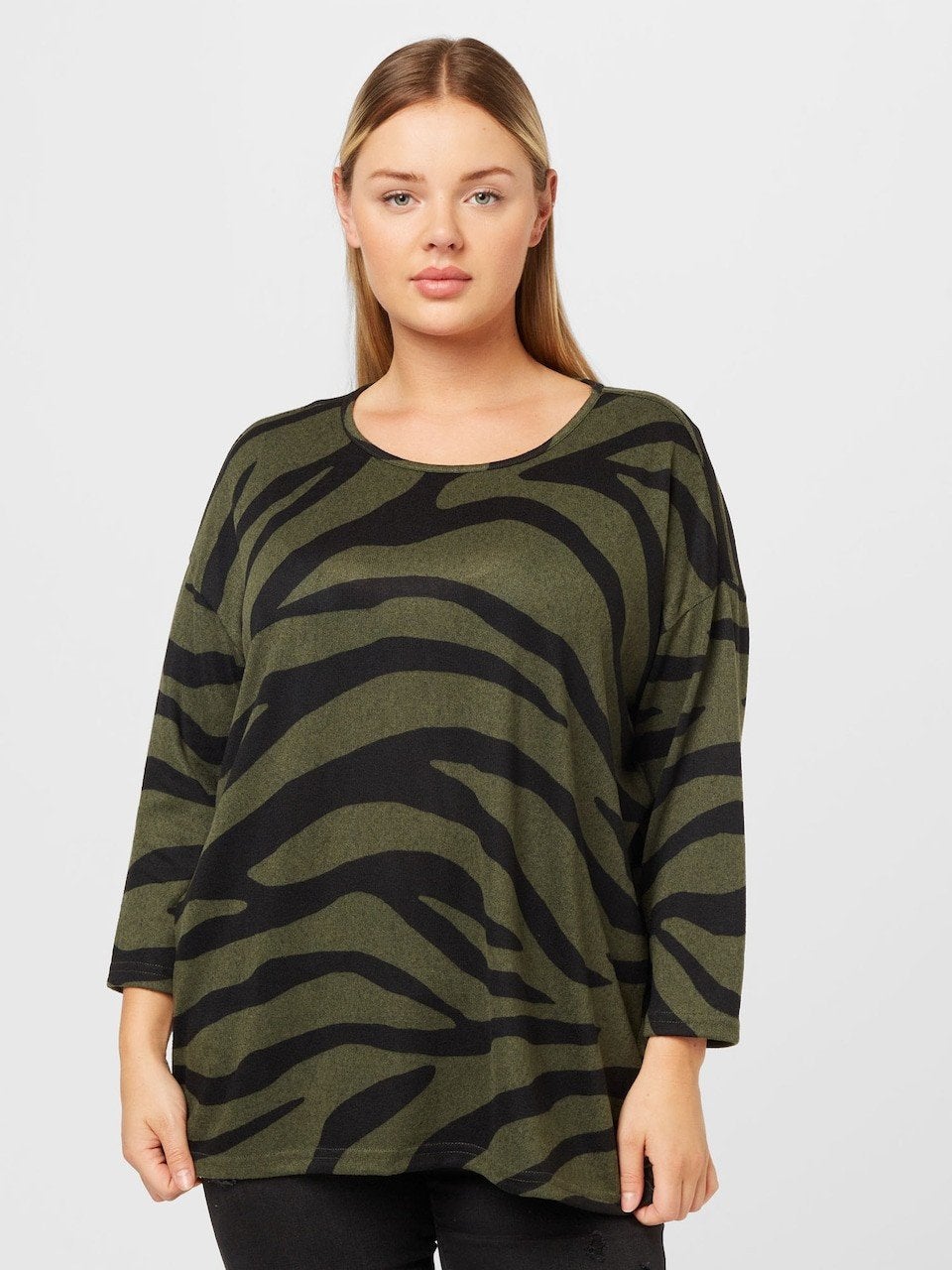 Groene dunne trui Caralba van Only Carmakoma Maat 54, O, O, O, Trui of Vest