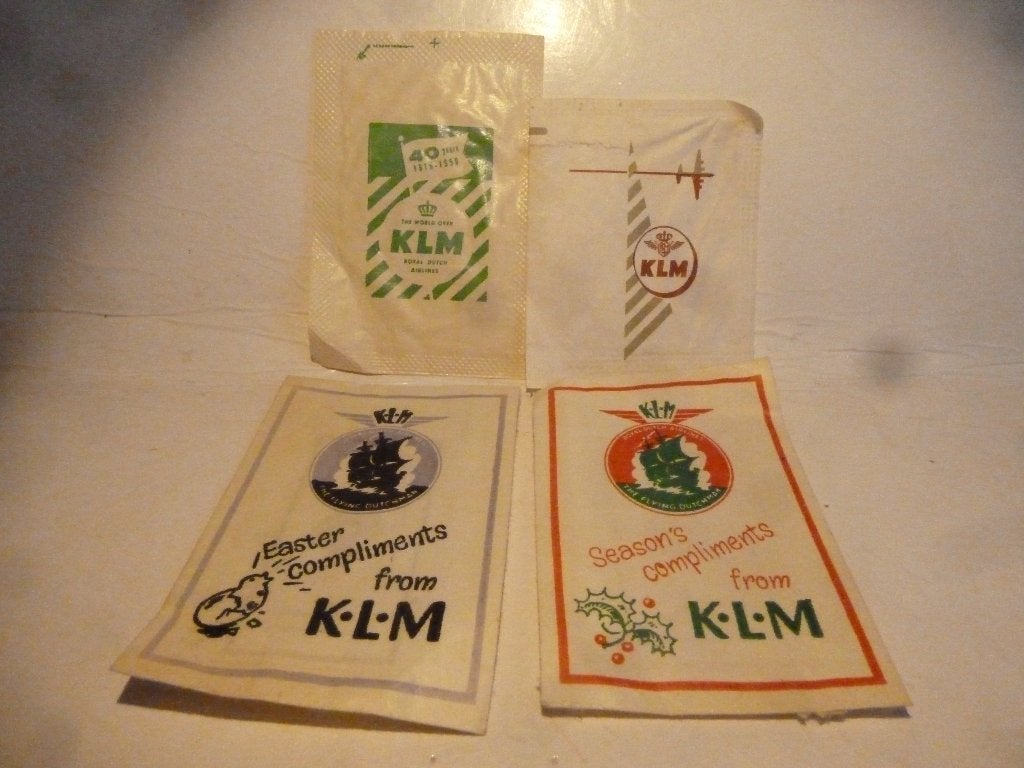 4 X ""OUDE"""    K L M    SUIKERZAKJES, Ophalen of Verzenden, Nederland