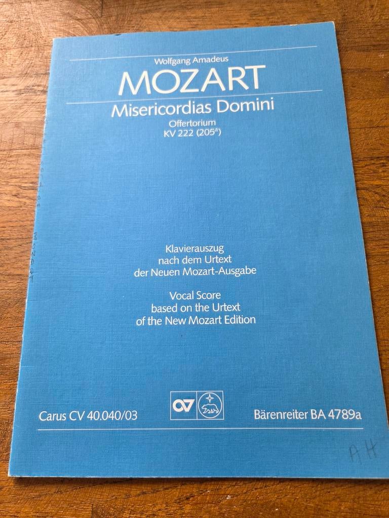 Mozart Misericordias Domini KV 222 (205*) bladmuziek, Ophalen of Verzenden, Gebruikt, Artiest of Componist, Klassiek