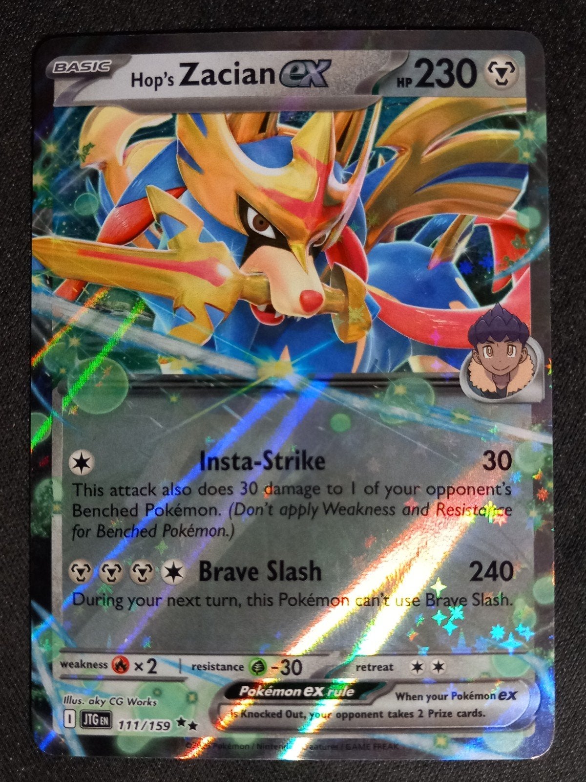 Hop's Zacian ex 111/159 Journey Together Ultra Rare NM, Verzenden, Zo goed als nieuw, Losse kaart, Foil