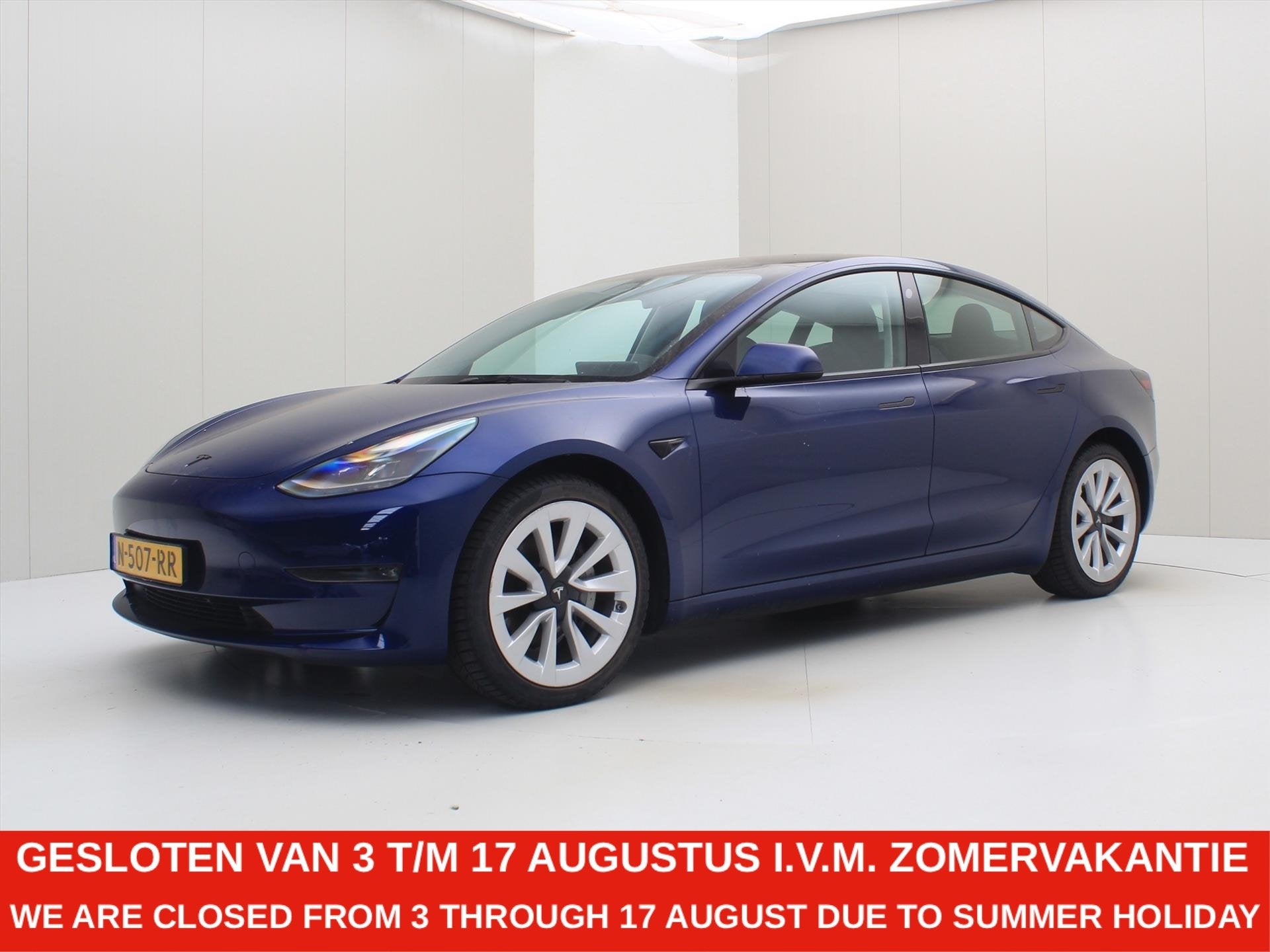 Tesla Model 3 Long-Range AWD 351pk 75 kWh 92.4% SoH FACELIFT, Auto's, Automaat, Gebruikt, Zwart, Blauw