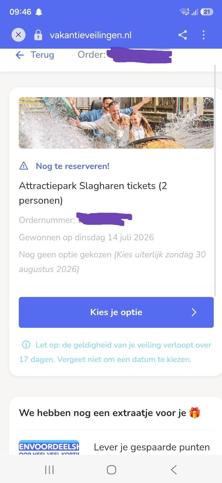 attractiepark slagharen, Twee personen, Ticket of Toegangskaart