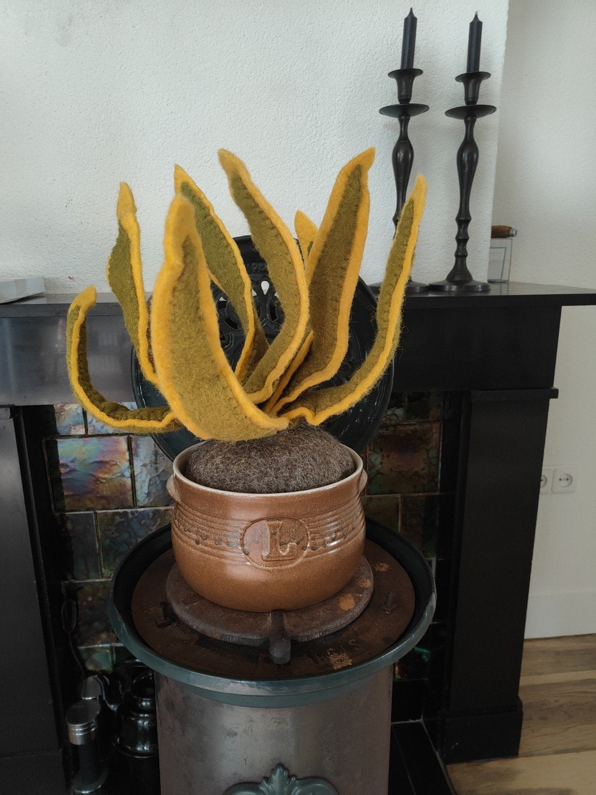 Sansevieria van vilt - onderhoudsvrije plant, Ophalen of Verzenden, Halfschaduw, Minder dan 100 cm