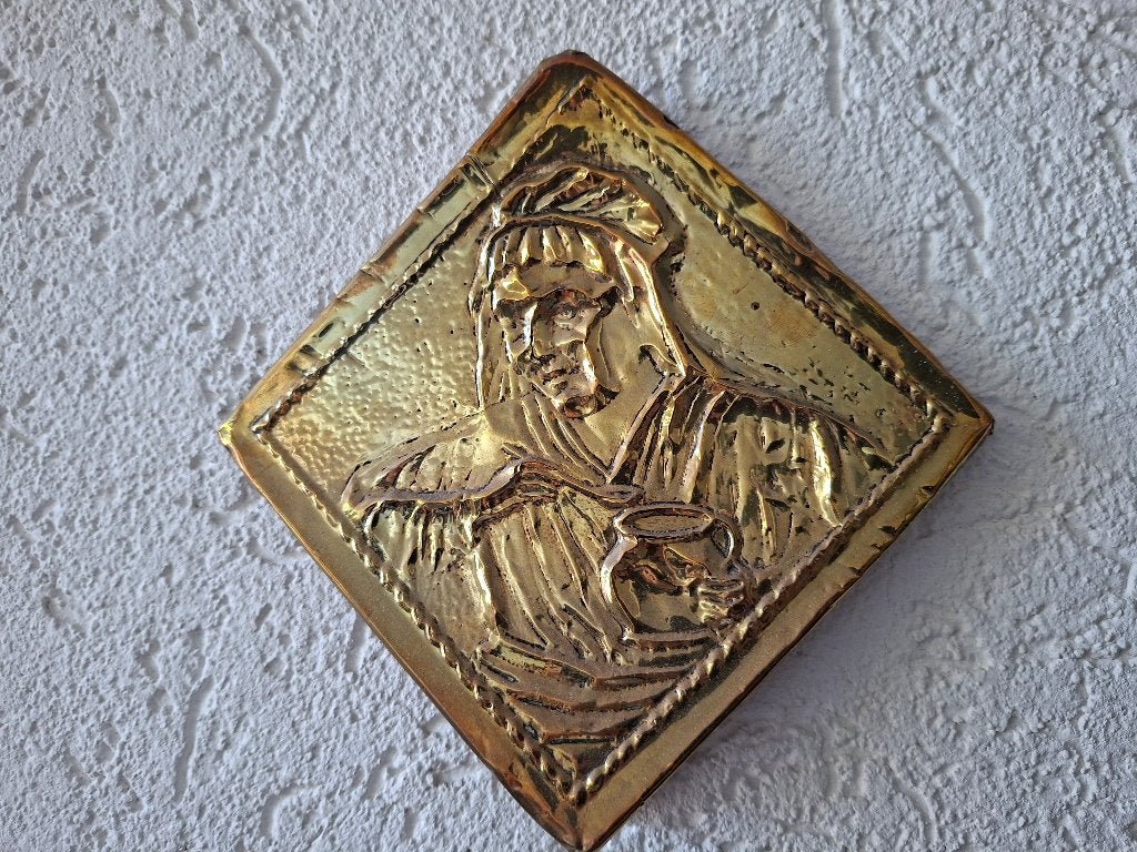 Koperen reliefplaat, Antiek en Kunst, Antiek | Koper en Brons, Ophalen, Koper
