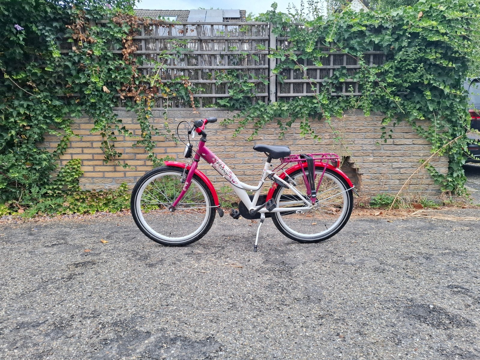 Leuke roze kinderfiets - 22 inch, Ophalen, 22 inch, Gebruikt, Handrem