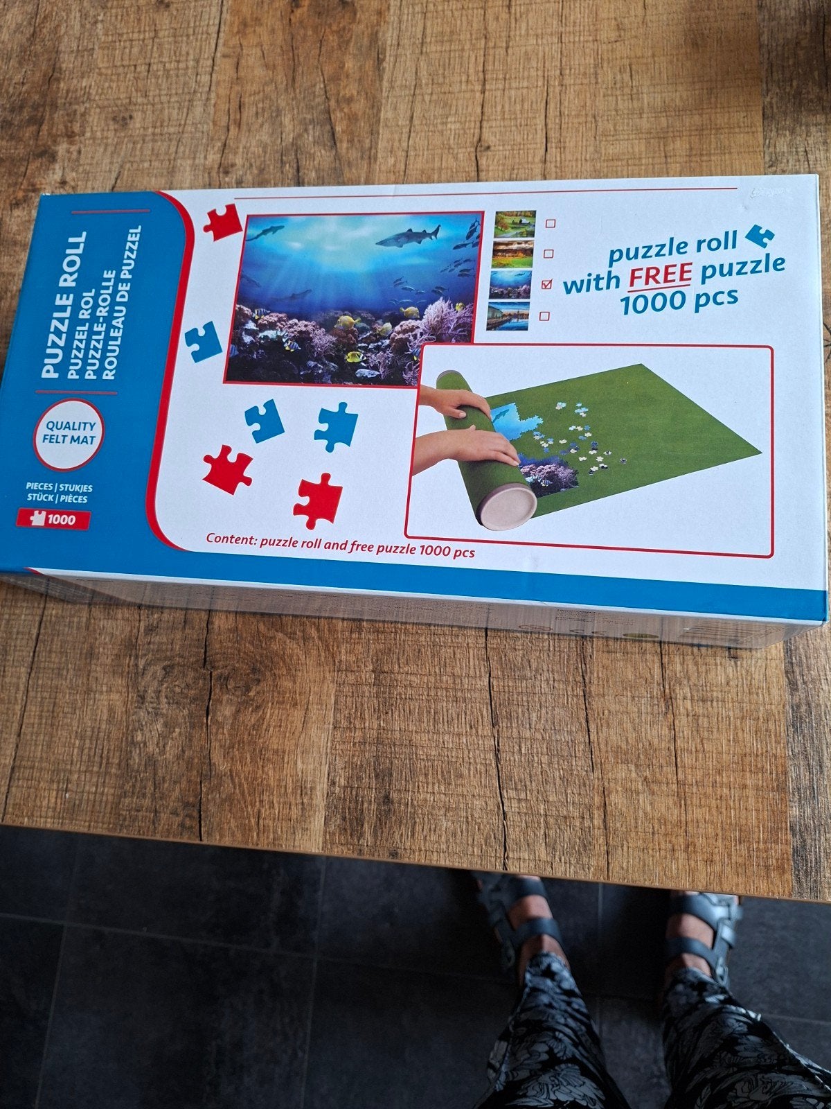 Puzzelrol met puzzel van 1000stukjes., Hobby en Vrije tijd, Ophalen, 500 t/m 1500 stukjes