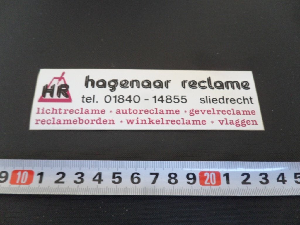 sticker Sliedrecht HAGENAAR RECLAME Lichtreclame vlaggen*, Ophalen, Zo goed als nieuw