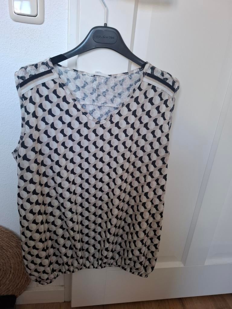 Mouwloze top - Enjoy Womenswear maat XL, Verzenden, Beige, Maat 46/48 (XL) of groter, Zonder mouw