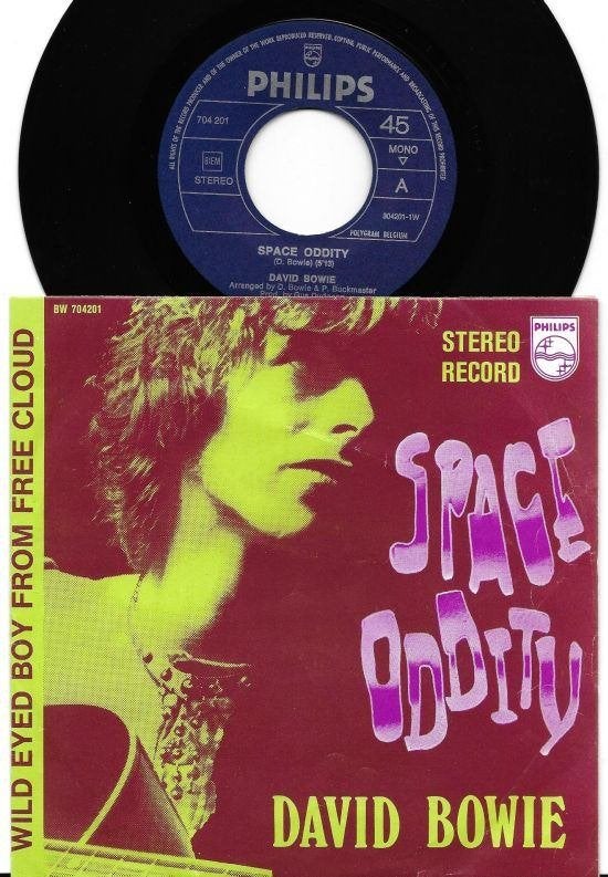 David Bowie 7" Space Oddity 1969 Belgium Label Variant, Gebruikt, 7 inch, Single, Ophalen of Verzenden