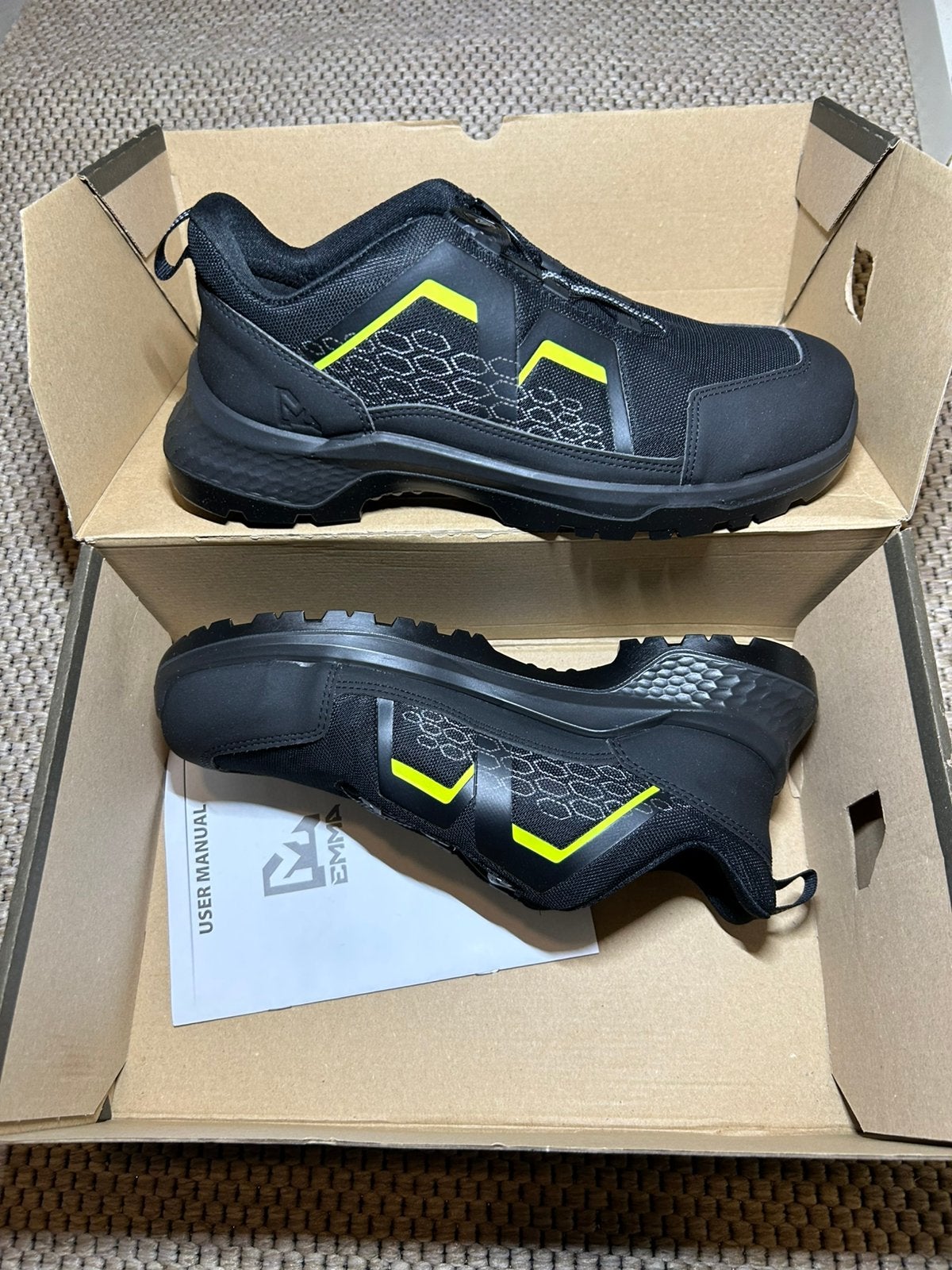 Nieuwe lichtgewicht Emma werkschoenen mt41 met BOA sluiting, Kleding | Heren, Verzenden, Zwart, Nieuw, Werkschoenen