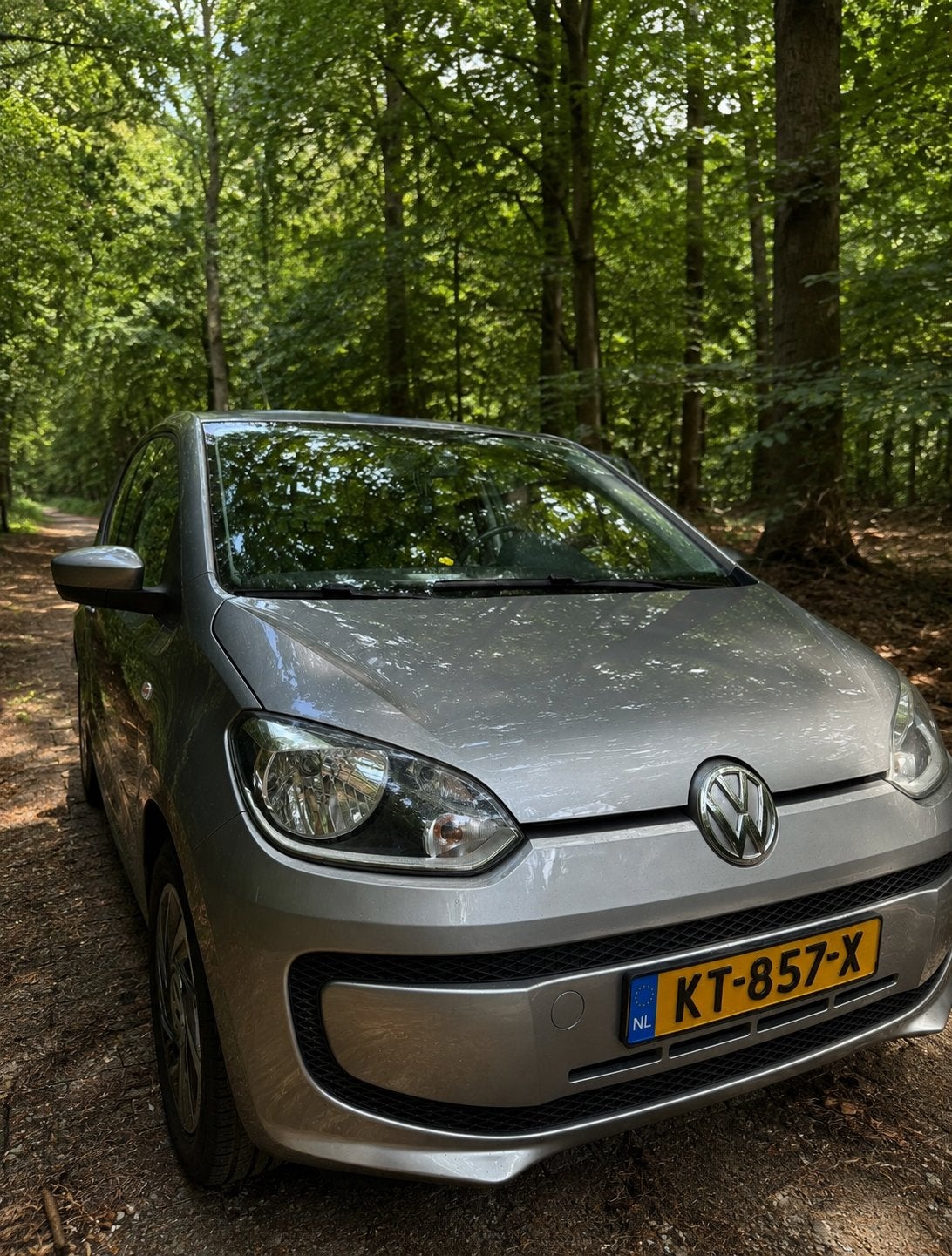 Volkswagen up! 1.0 44KW 2012 Grijs, Auto's, Voorwielaandrijving, Euro 5, Stof, Elektrische ramen