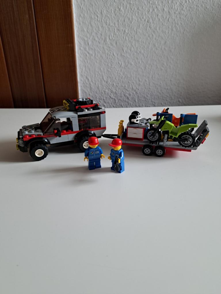 Lego City 4433 Off-road voertuig met  crossmotor aanhanger, City, Lego, Ophalen of Verzenden, Zo goed als nieuw
