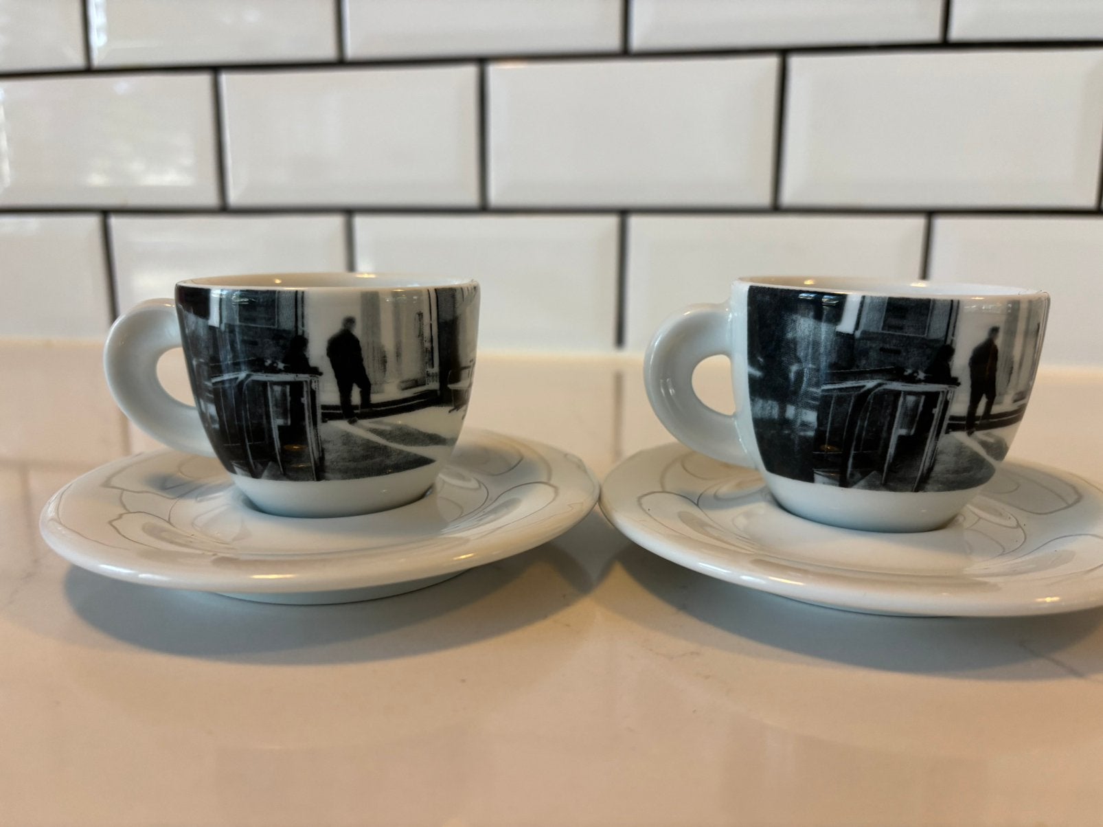 d’ANCAP espresso kop en schotel set, Ophalen, Zo goed als nieuw, Porselein, Kop en/of schotel