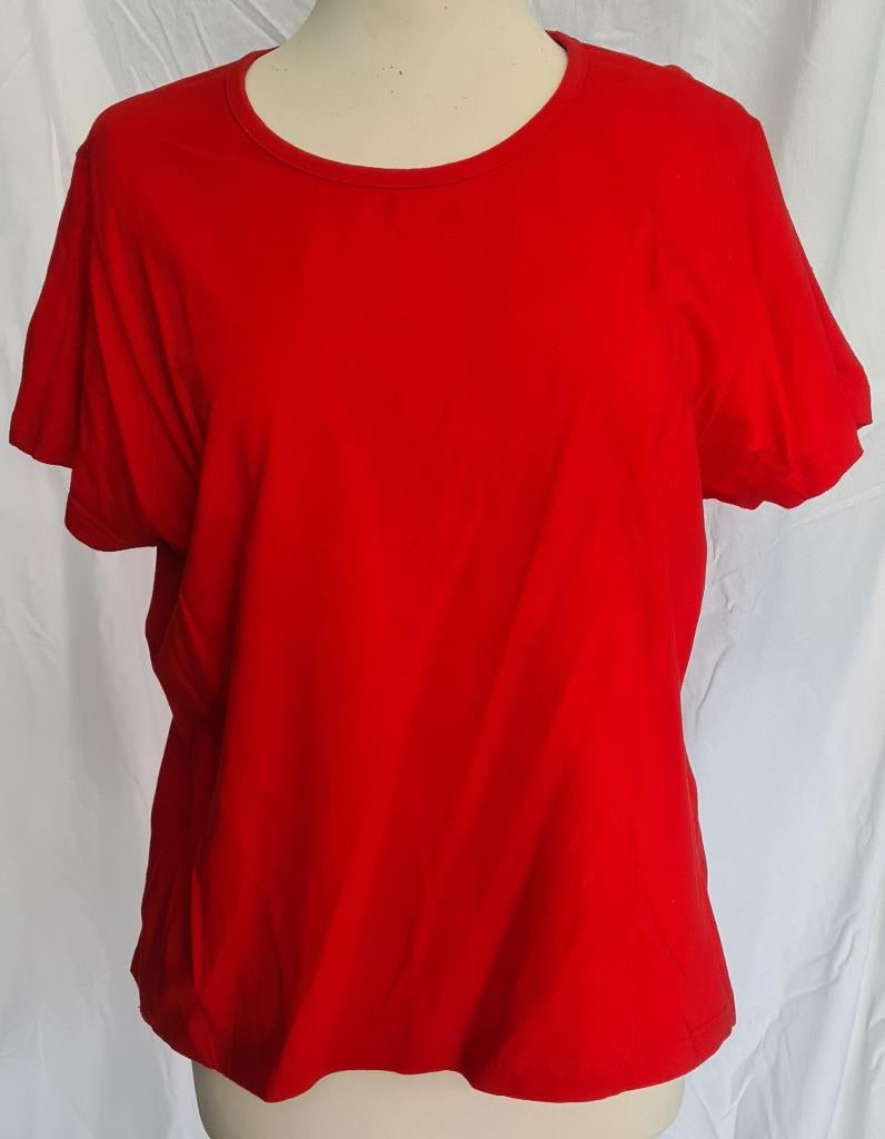 Dames rood t-shirt, mt. 46, Maat 46/48 (XL) of groter, Ophalen of Verzenden, Korte mouw, Gedragen