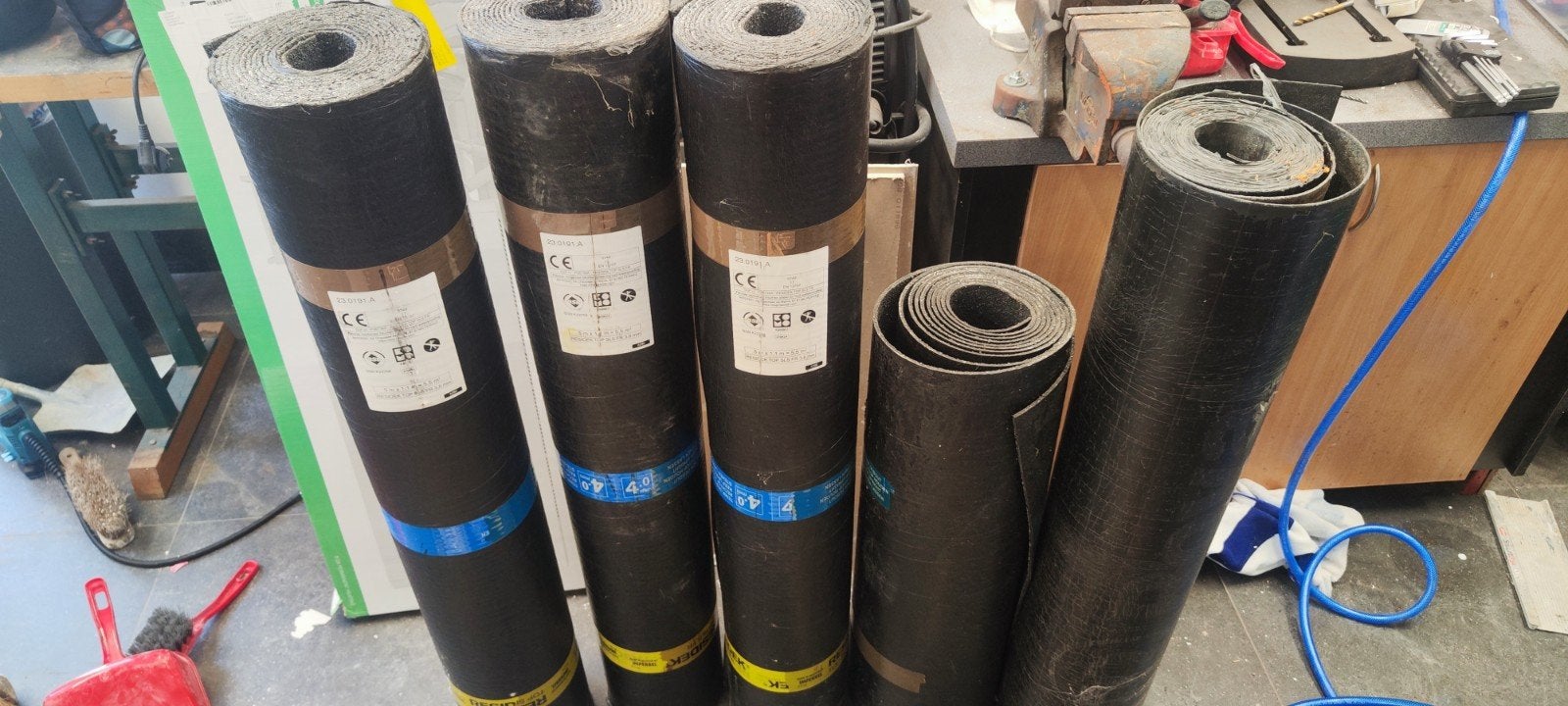 Dakleer / bitumen rollen, Ophalen, Overige materialen, Zwart, Nieuw