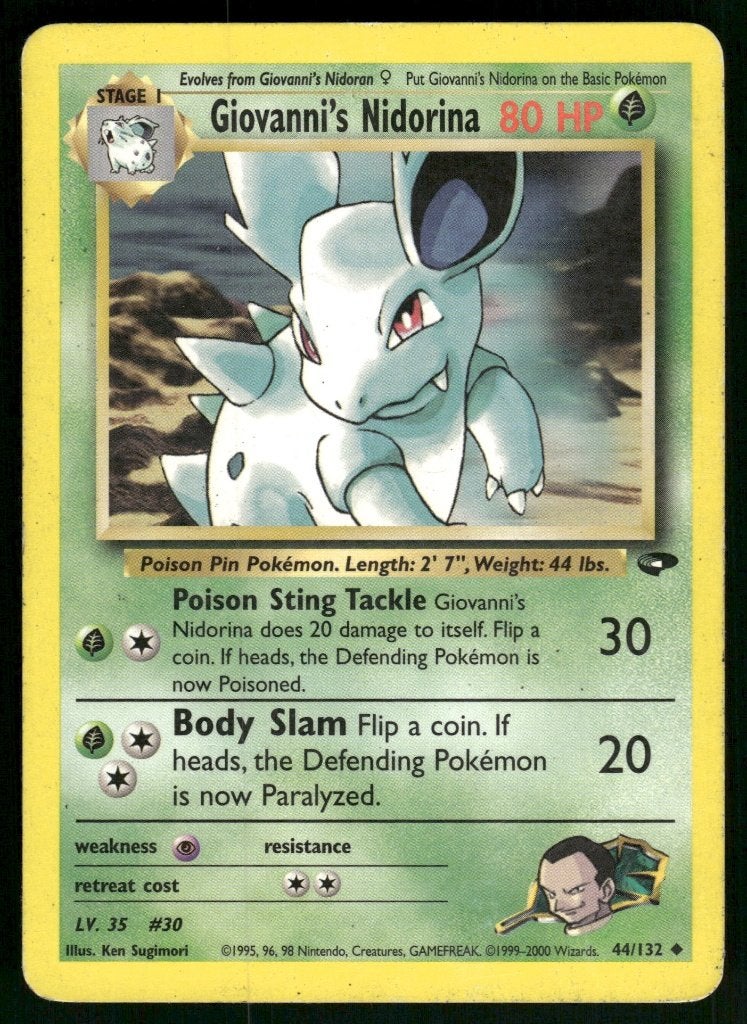 Giovanni's Nidorina 44/132 - Gym Challenge (EX), Verzenden, Gebruikt