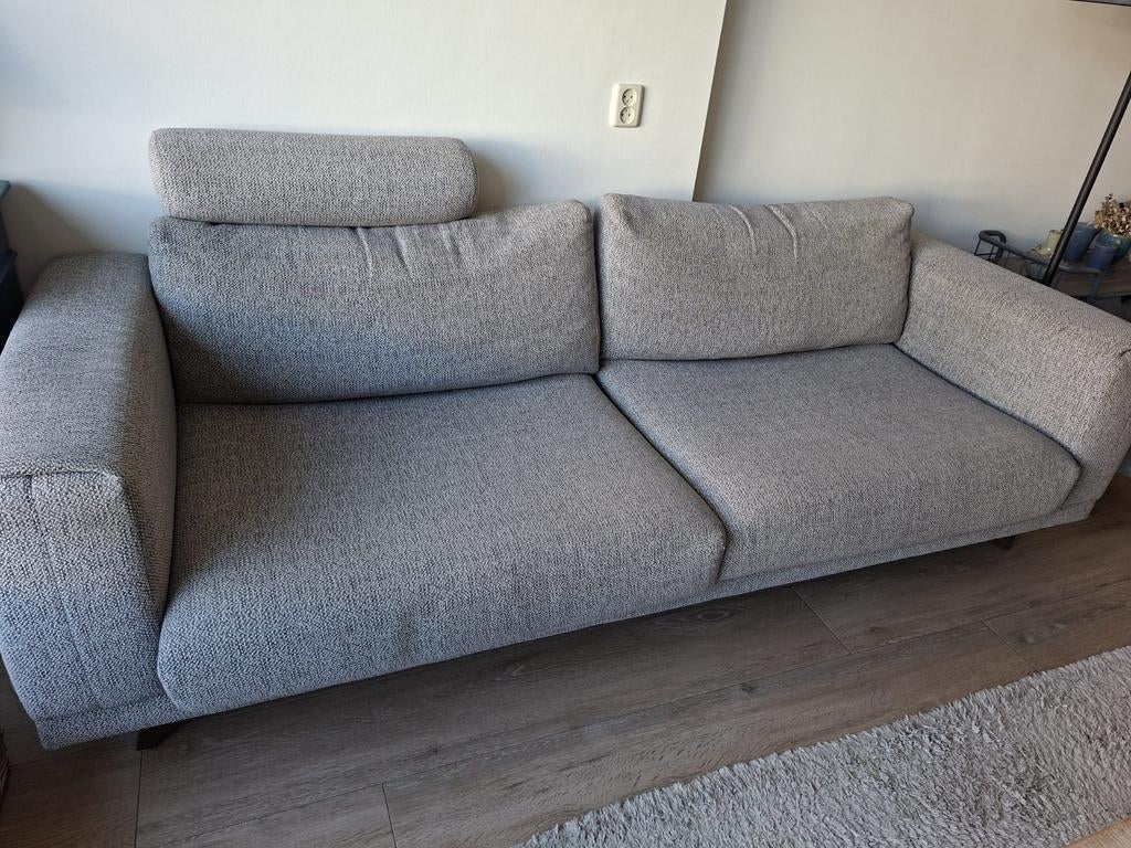 Bank en hocker te koop, Huis en Inrichting, Banken | Bankstellen, Ophalen, Gebruikt, Driepersoons, 75 tot 100 cm